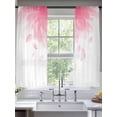 thumbnail image 2 of Modern Pink Sheer Curtains 63 Inch Length 2 Panels Set, Gradient Floral Abstract Bohemian White Voile Window Treatment Rod Pocket Curtains Sheers Drapes for Bedroom/Living Room/Kitchen 52x"63"x2, 2 of 7