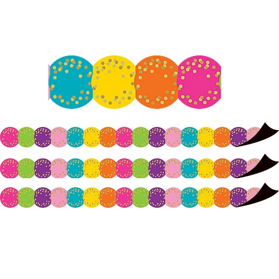 Teacher Created Resources TCR77390-3 Confetti Circles Diecut Mag, Border (3 PK)
