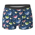 thumbnail image 6 of Men's Boxer Briefs, Colorful cartoon shark Soft Comfy Mens Underwear Boxer Briefs Breathable With Widen Waist, 6 of 7