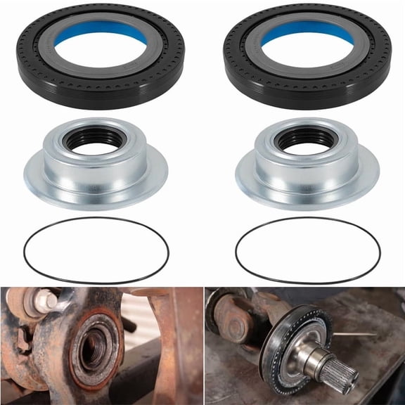 Front Axle Knuckle Vacuum Seals & Hub O-Rings & Tube Dust Seals Kit Replacement for part  Fits for Ford Super Duty 2005-2019 F250 F350 F450 F550 With Dana Super 60,  #2017426, 2014835, 54983 (6Pcs)