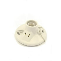 Leviton White Porcelain Incandescent Lampholder with Grounded Outlet