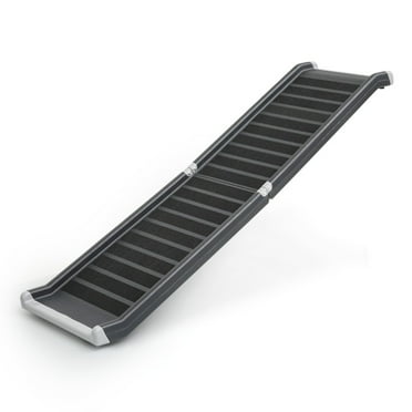 63" Bi-fold Dog Ramp for Cars, Trucks,  SUVs, Portable Pet Ramp for Large Dogs with Siderails, Non-Slip, Supports up to 220 lb, Black