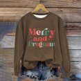thumbnail image 1 of EGNMCR Chandail en Molleton de Noël Col Rond Imprimé Ample Manches Longues Sans Capuche, 1 of 4