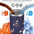 thumbnail image 3 of Floral 30oz Handheld Travel Tumbler with Handle – Double Wall Stainless Steel Insulated Cup, Flip Straw Lid, Leak-Proof & BPA-Free, Durable Hot & Cold Drink Mug,Thanksgiving, Xmas, Spring ,Flower, 3 of 6