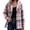 Pink, variant on Women's Plaid Hooded Shacket Button Down Fleece Lined Flannel Jacket Casual Outerwear with Pockets for Fall Winter Daily Wear