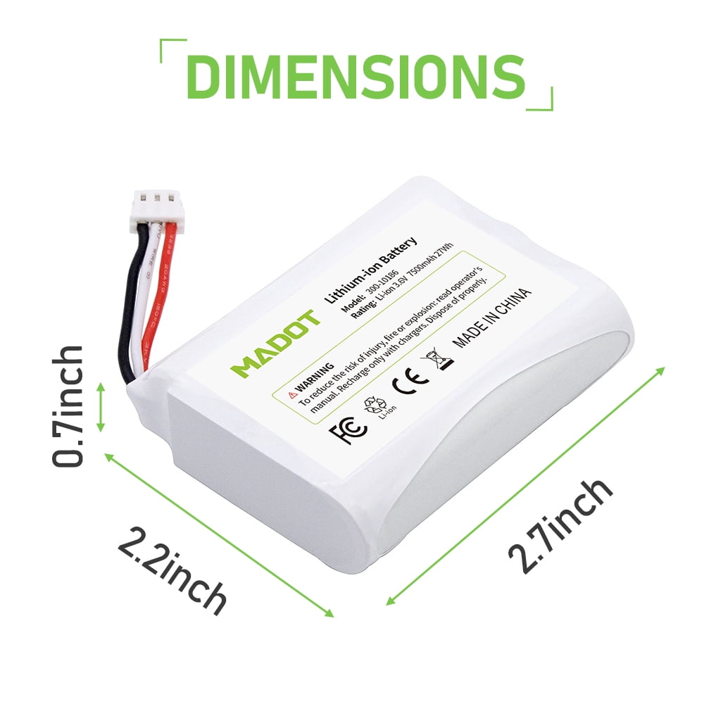 Replacement Battery 300-10186 for ADT Command Smart Security Panel 7500mah 3.6V 27Wh