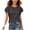 Z50 Dark Gray, variant on Flutter Sleeve Tops for Women Flattering Crewneck Casual Summer Top Soft Comfortable Elegant Layered Ruffle Sleeve Blouses Pink,S