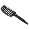 thumbnail image 4 of Unique Bargains 1Pc Wide Curved Vented Hair Brush Detangle Brush for Tangles and Knots Hair Brush for Men and Women Black, 4 of 7