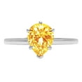 thumbnail image 3 of 2 ct Pear Cut Natural Citrine Solitaire 14K White Gold Womens Engagement Ring, 3 of 4