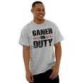 thumbnail image 3 of Gamer On Duty Video Games Nerdy Geeky Men's Big & Tall Crewneck Graphic Tee Brisco Brands 2X, 3 of 5