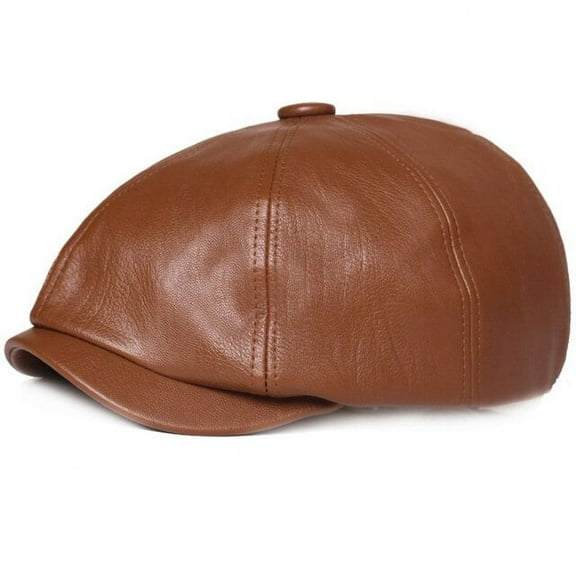 SikaFu Berets Women Spring Autumn PU Leather Hat Female Artist Painter Beret Hat Lady Solid Red Black Grey Octagonal Newsboy Cap