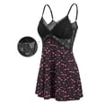thumbnail image 3 of Qylux Women's Lingerie Sexy Lace Babydoll – Sheer Nightgown Sleepwear Black Heart L, 3 of 9