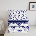 thumbnail image 5 of Homewish Retro Boho Printed Twin Comforter Sets,Paisley Floral Bedding Set,Navy White,Navy Blue Reversible,2-Piece,1 Comforter and 1 Pillowcase, 5 of 7