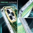 thumbnail image 5 of Marble Floral Pattern Case for iPhone 14 Pro, Soft Silicone Shockproof Clear Bumper Slim Fit Cover with Screen Protector MagSafe Wireless Charging Lens Protection Case,Green Marble, 5 of 9