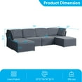 thumbnail image 4 of BALUS 120''W U-Shaped Sectional Sofa, 6-Seater Modular Sectional Sofa and Couch for Living Room,Dark Grey, 4 of 11