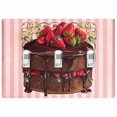thumbnail image 1 of Metal Light Switch Plate Cover Elegant Strawberry Cake Striped Wallpaper Pink CAK054, 1 of 13