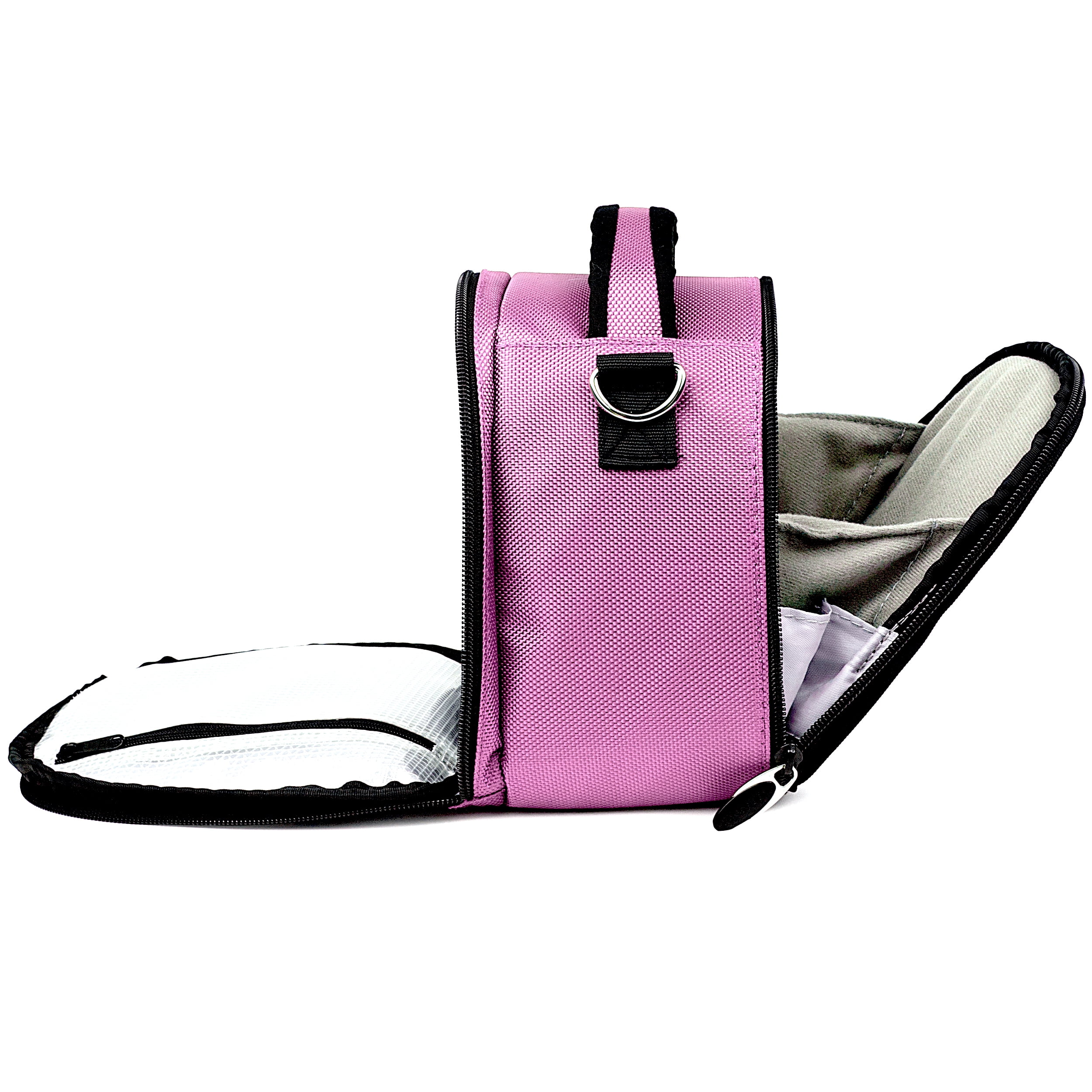 Light PinkCompact DSLR Camera Case Shoulder Bag with Adjustable Strap, Travel Camera Protector Bag for Canon Nikon Sony Olympus Digital Cameras