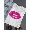 thumbnail image 3 of Hot Lips, Pink, Fashion T-Shirt Women -Image by Shutterstock, Female Large, 3 of 4