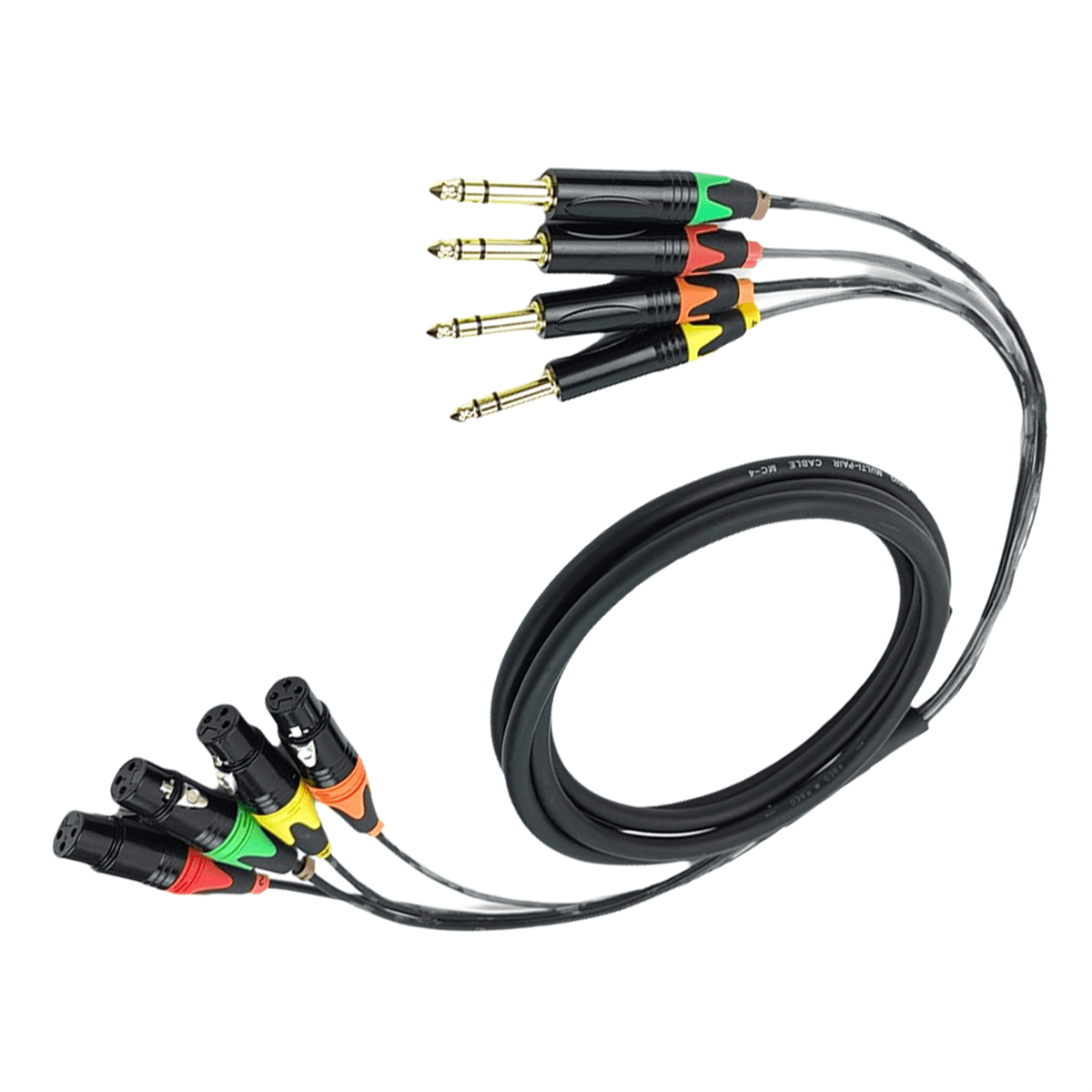 4 Channel 1/4 Inch TRS to XLR Cables 6.35mm Jack Stereo Audio Balanced Line to XLR Microphone Cables 300cm,1 * Cable,Black