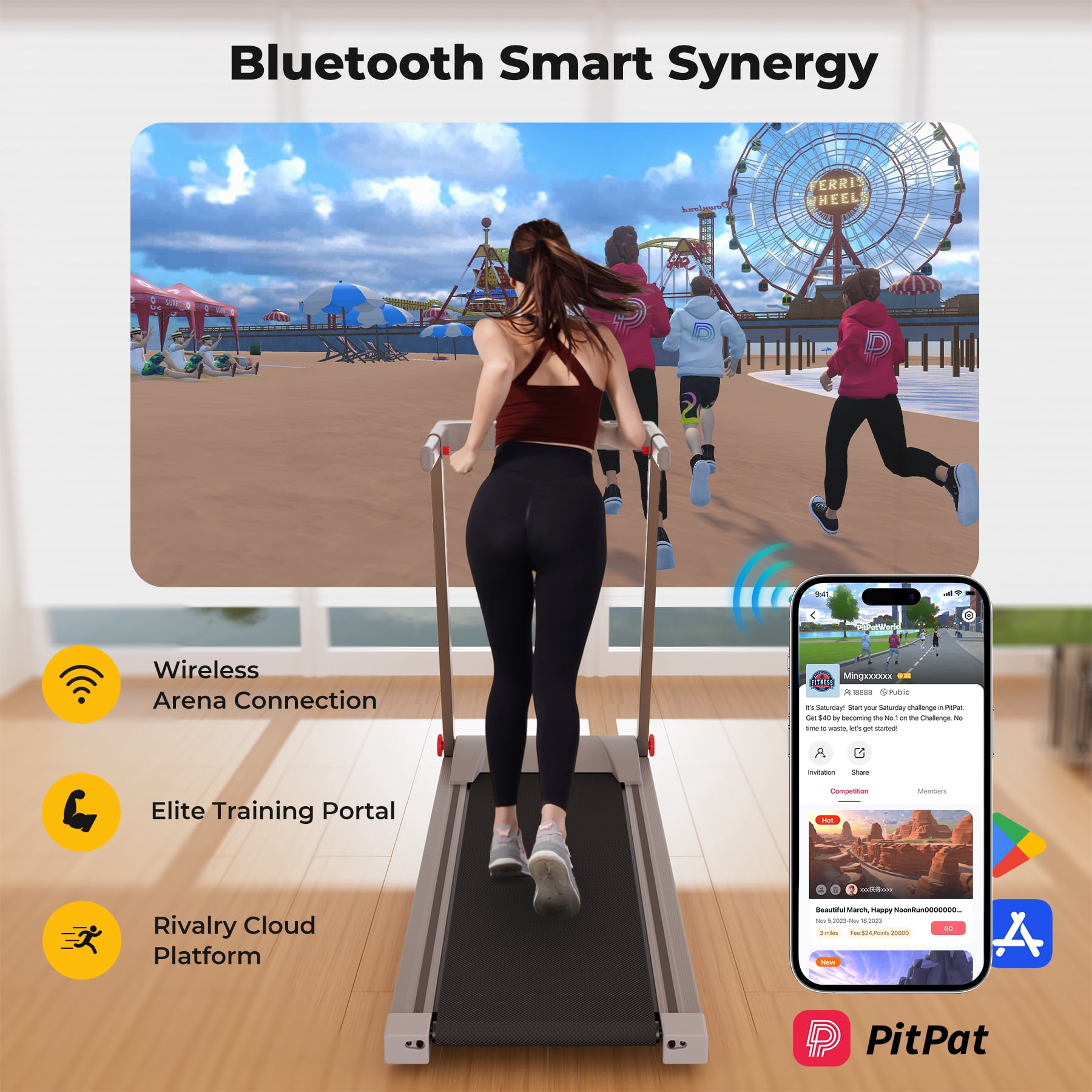 SSPHPPLIE Folding Treadmill with 6% Incline for Home,300 LBS Capacity, 3 HP,0.6-7.5MPH,Easy Assembly for Small Space