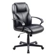 thumbnail image 1 of CorLiving Black Faux Leather Upholstered Managerial Adult Office Chair with Height Adjustable Seat, 1 of 4