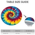 thumbnail image 6 of Colorful Rainbow Tie Dye Spiral Pattern Round Fitted Tablecloth with Elastic Edge,Dining Table Cover Waterproof,Outdoor Round Tablecloth for Camping,Dining,Indoor and Outdoor, 6 of 7