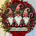 thumbnail image 4 of hiryomu Christmas Hanging Sign Decoration Gnome Front Door Wreath Farmhouse Wooden Welcome Sign for Wall Porch Decor, 4 of 7