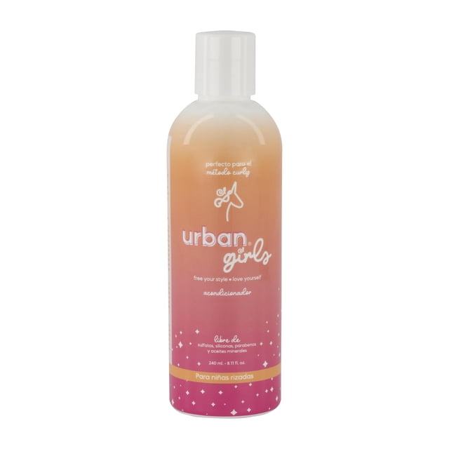 URBAN CURLS Acondicionador para Cabello Rizado de Niñas 240 ml – Sin Sulfatos, Parabenos ni Siliconas – Con Aceite de Coco e Ingredientes Naturales – Define Ri