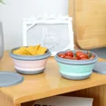thumbnail image 4 of Foldable Bowl Portable Outdoor Travel Retractable Japanese Picnic Cutlery 3-piece Foldable Compression Baby Lunch Box Green-4pcs, 4 of 6
