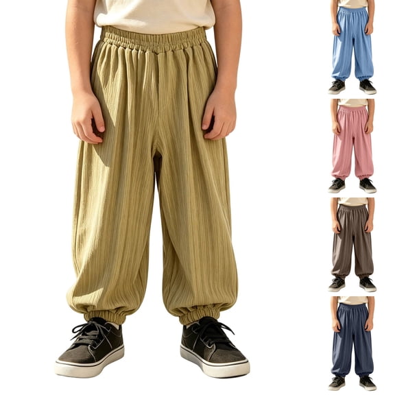 LYHaoo Relaxed Fit Boys Pants For Kids Tee Lasting Everyday Trousers For Boys And Girls Long Pants for Boys(Gray)