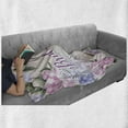 thumbnail image 6 of Bridal Shower Soft Flannel Fleece Throw Blanket, Shabby Form Hydrangea Flowers Wedding Bride Celebration Image, Cozy Plush for Indoor and Outdoor Use, 60" x 80", Purple and Pale Pink, by Ambesonne, 6 of 6