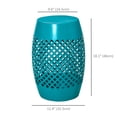 thumbnail image 3 of Outsunny 12.5" Outdoor Side Table, Round Hollow Drum End Table, Teal, 3 of 9