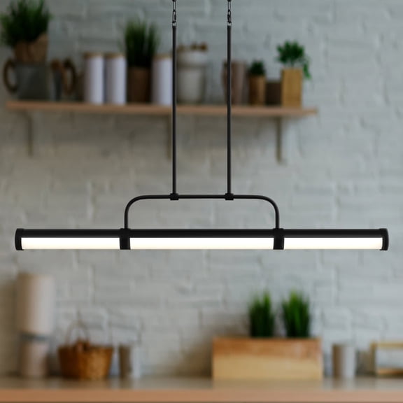Luxury Mid Century Modern Chandelier, Matte Black, UQL5580