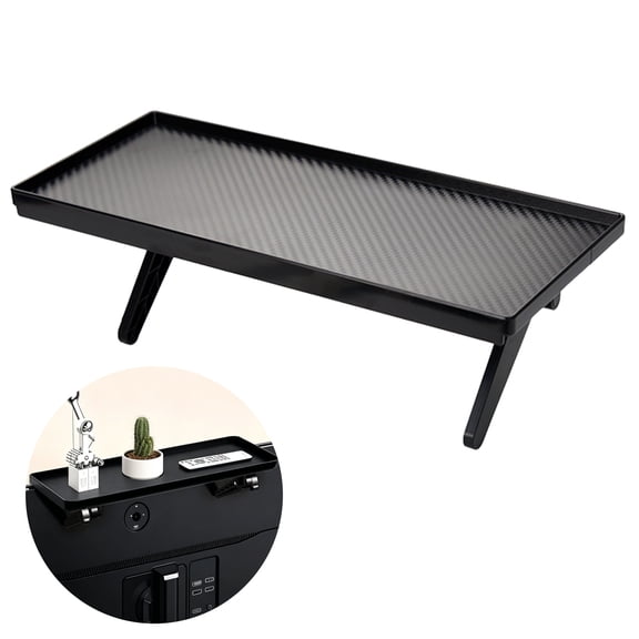 Screen Top Shelf Display Monitor Storage Bracket, Adjustable Set Top Box Organizer for Flat Screen TV & Computer, Non-Slip Space-Saving Top Mount Rack for Streaming Devices, Routers and Office Decor