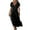 Black, variant on Summer Long Dress Womens Plus Size Linen Flowy Boho Dresses Short Sleeve V Neck Casual Beach Maxi Sundress (3XL, White)
