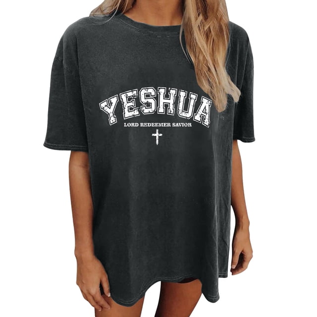 VJATTWR Hauts à Manches Courtes pour Femmes T-Shirt Grande Taille pour Dames T-Shirt Imprimé Manches Courtes Col Rond Ample m
