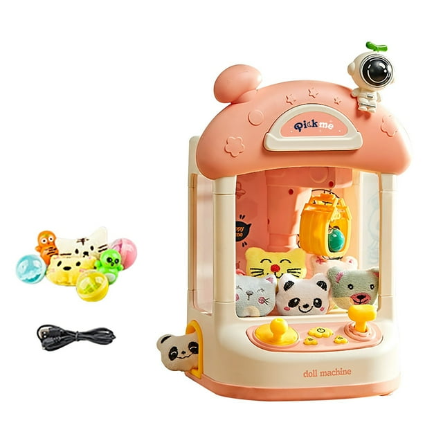 BINGLI Machine à Griffes pour Enfants, Mini Distributeur Automatique avec Musique, Jouets Distributeur de Prix pour Filles et Garçons, Machine à Griffes Électronique pour Fêtes Anniversaires, Inclut Mini Jouets