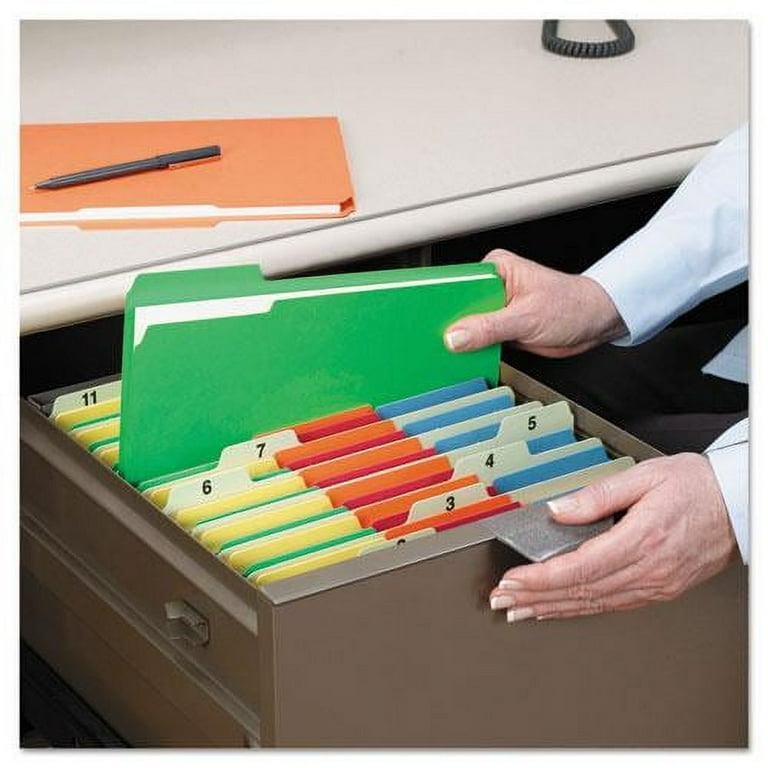 Colored File Folders, 1/3-Cut Tabs: Assorted, Letter Size, 0.75