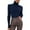 Blue, variant on Undershirts Long Sleeve, Funnel Neck Shirts for Women Soft Sweater Slim Lightweight Turtleneck Crochet Tops Solid, for Curvy Women | Casual for Women Black One Size