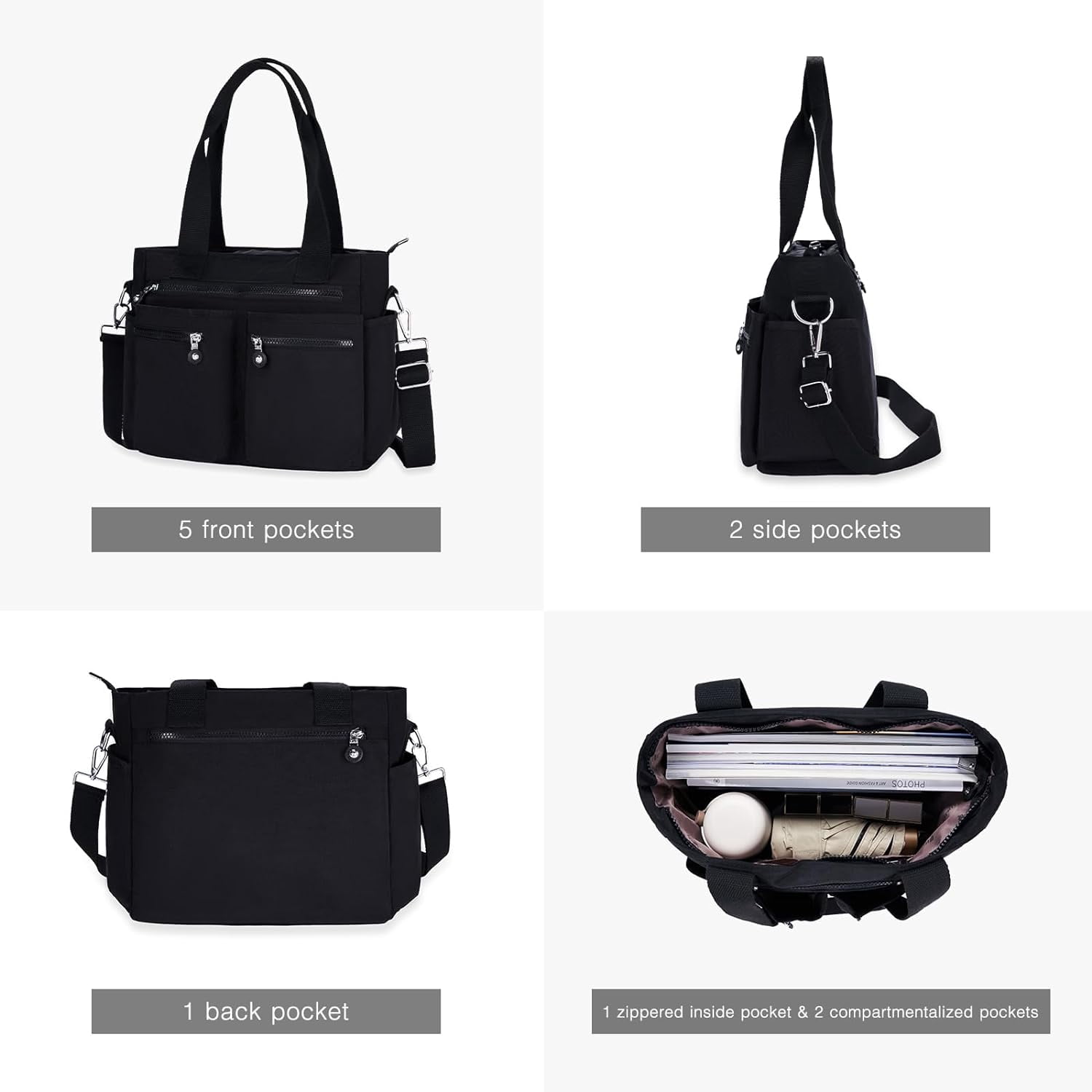 Tote Bag for Women Canvas Tote Bags Handbags for Women Crossbody Bag with Multiple Pockets