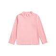 thumbnail image 3 of XUNZOO Kids Boys Girls Solid Color Thermal Underwear Tops Turtleneck Baselayer Warm T-Shirt Long Pink 140, 3 of 6