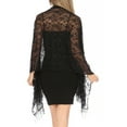 thumbnail image 2 of Sakkas Mari Women's Large Lightweight Soft Lace Scarf Wrap Shawl Floral and Fringe - Style3-Black - One Size, 2 of 5