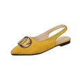 thumbnail image 2 of DIVVce Flats For Women Pointed Toe Slingback With Large Metal Buckle Slip On Footwear For Casual Dressy Daily, 2 of 8