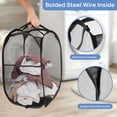 thumbnail image 5 of PLNYA Pop-Up Mesh Laundry Hamper 2-Pack, Black Foldable Basket with 66L Capacity, 5 of 7