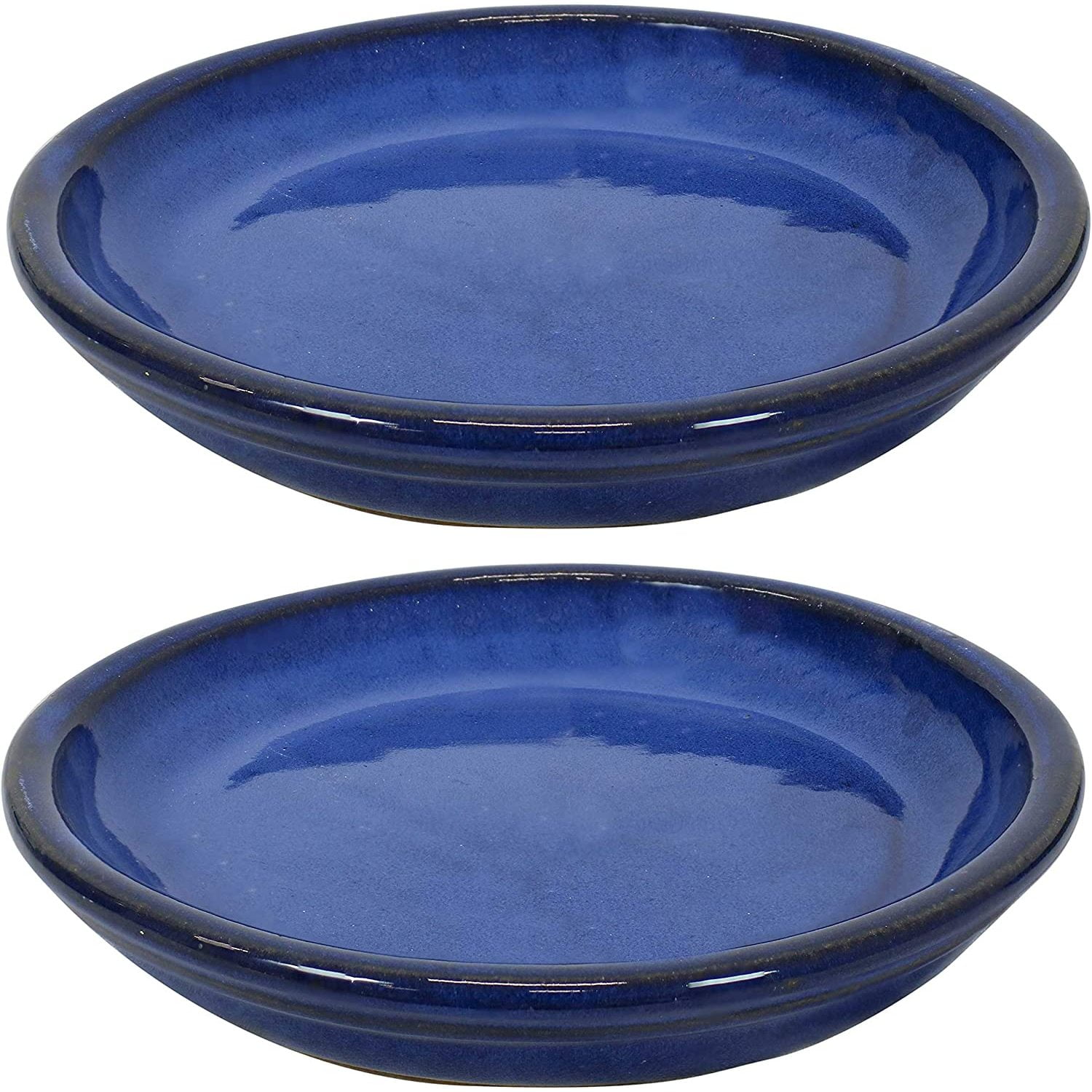 YhbSmt Ceramic Flower Pot Saucers Set of 2 HighFired Glazed UV