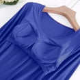 thumbnail image 7 of Ympuoqn Sales Womens Long Sleeve T Shirts with Built in Bra Casual Solid Color Modal Crewneck Pajama Yoga Top Padded Wirefree Soft Comfortable Underwear Lounge Tee Plus Size #01_Sky Blue,4X-Large, 7 of 7