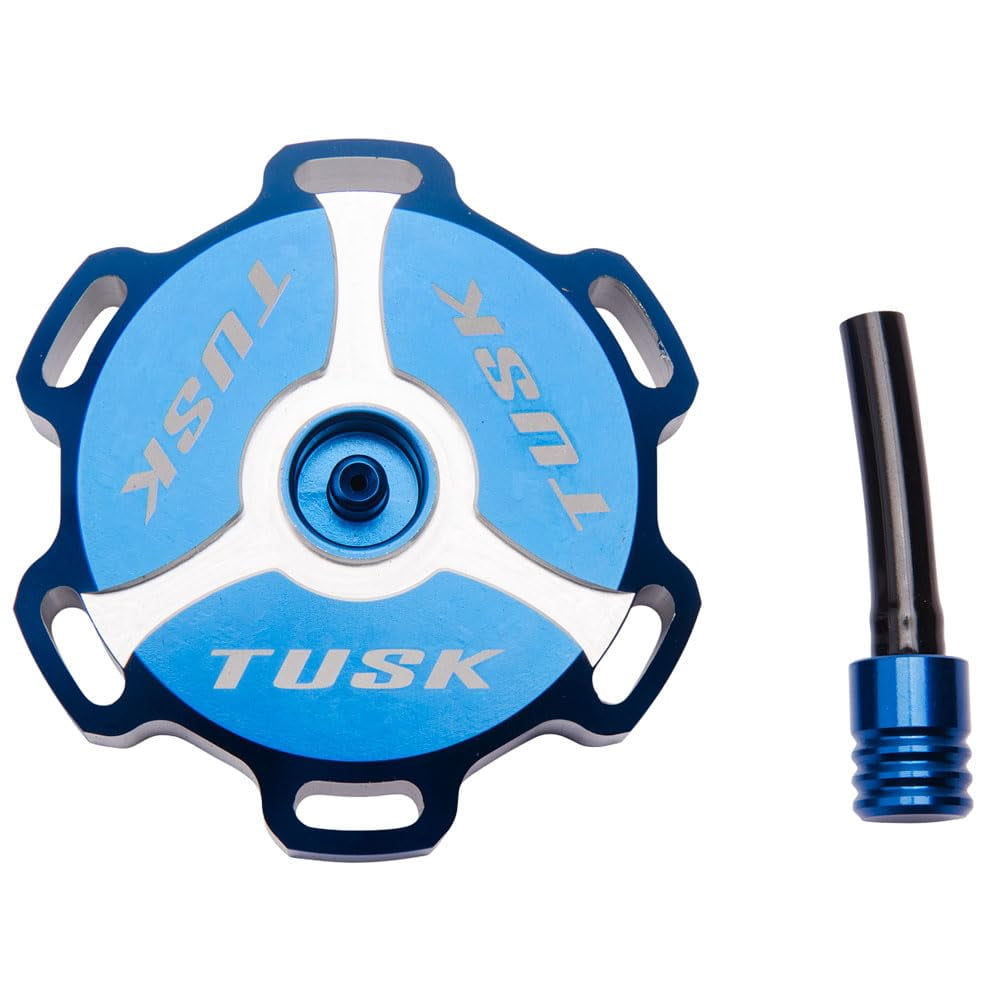 Tusk Billet Aluminum Gas Cap, Clarke Fuel Tanks Blue Machined