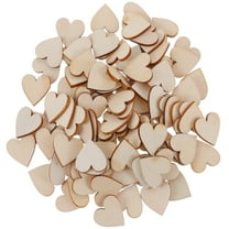 MLINS 300Pcs Rustic Wooden Love Heart Craft Unfinished Wood Arts Wood Slices Valentine Decoration