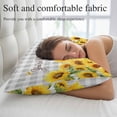 thumbnail image 5 of Yellow Sunflowers Pillow Covers, Linen Long Throw Pillow Case, Summer Floral Elegant Pastoral Checkered Holiday Pillow Protector Decorative Cushion Cover for Living Room/Bedroom 20" x 26", 5 of 8