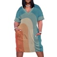 thumbnail image 2 of Paleta de colores retro de los años 70, tema de fiesta de los 70, estilo retro, vestido holgado con bolsillos, vestidos de fiesta, vestidos para mujer 2025, vestido de verano para mujer, 2 of 7